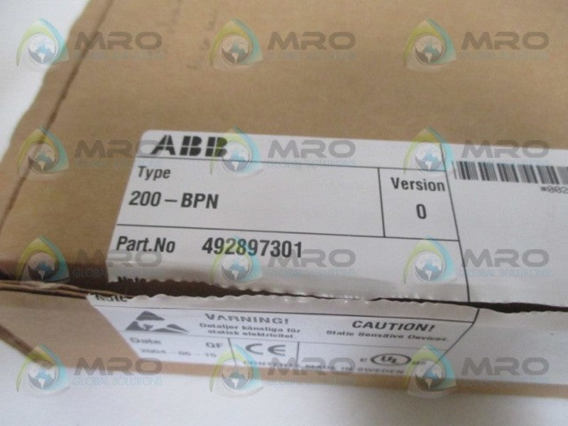 ABB 200-BPN BACKPLANE 492897301 *NEW IN BOX*