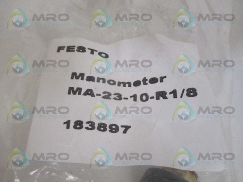 FESTO MA-23-10-R1/8 MANOMETER 0-140PSI / 0-10 BAR *NEW IN FACTORY BAG*