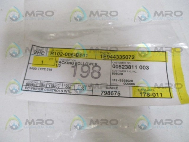 FISHER 1E944335072 PACKING FOLLOWER *NEW NO BOX*