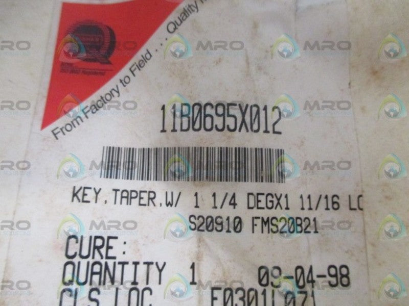 FISHER 11B0695X012 TAPER KEY *NEW IN ORIGINAL PACKAGE*