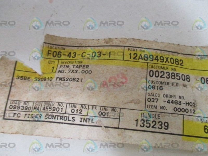 FISHER 12A8949X082 TAPER PIN *NEW NO BOX*