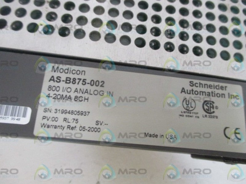 MODICON AS-B875-002 ANALOG INPUT *USED*
