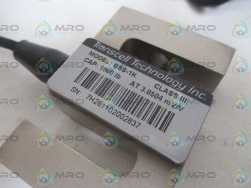 TRANSCELL TECHNOLOGY BSS-1K LOAD CELL *NEW IN BOX*