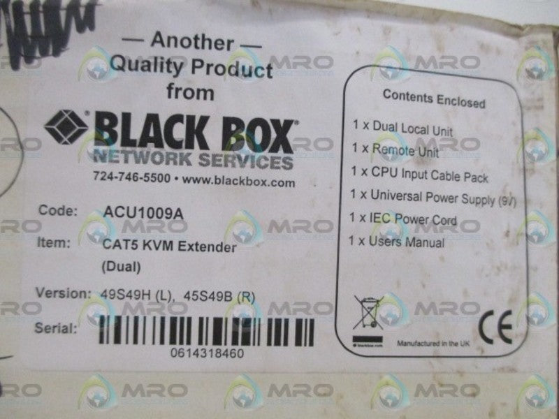 BLACK BOX ACU1009A EXTENDER KIT (AS PICTURED) *NEW IN BOX*