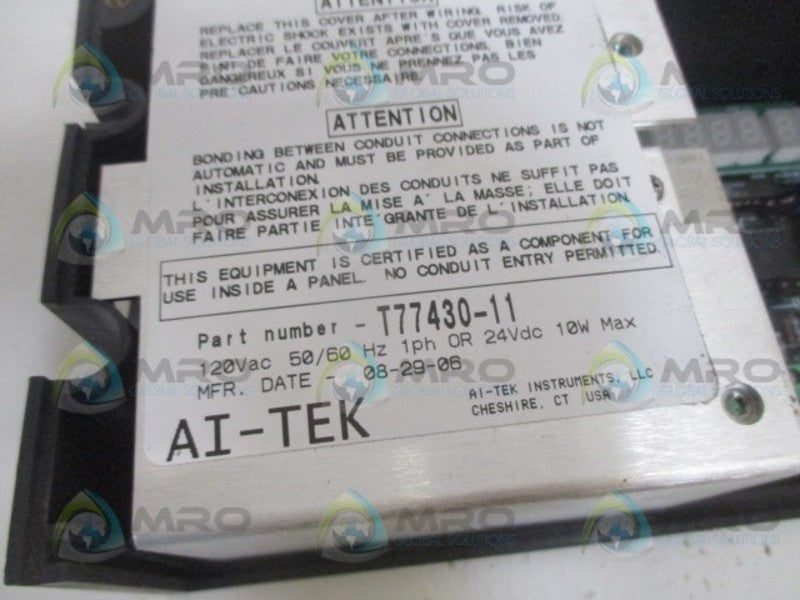 AI-TEK T77430-11 DIGITAL PROCESS TACHOMETER 120VAC *USED*
