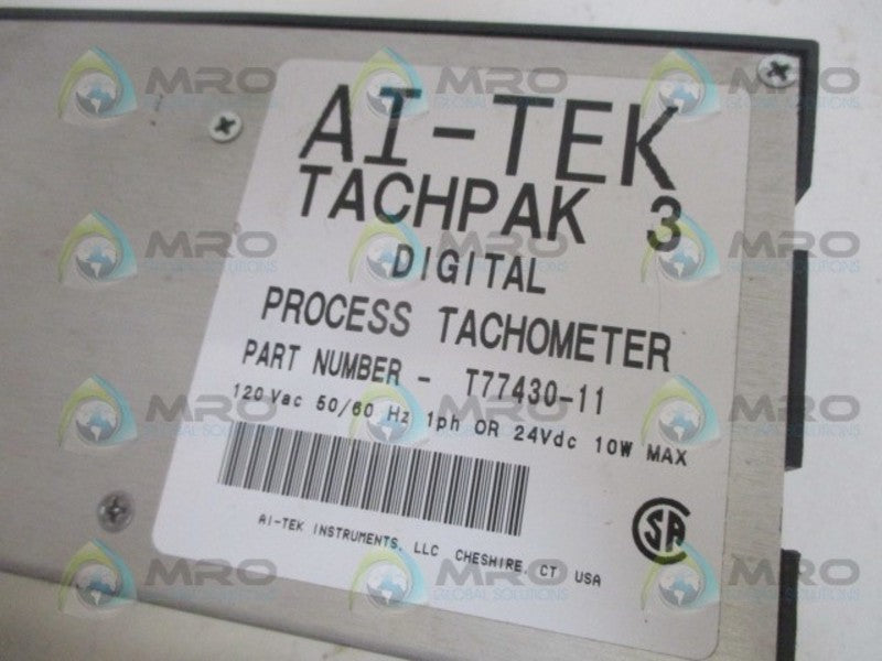 AI-TEK T77430-11 DIGITAL PROCESS TACHOMETER 120VAC *USED*