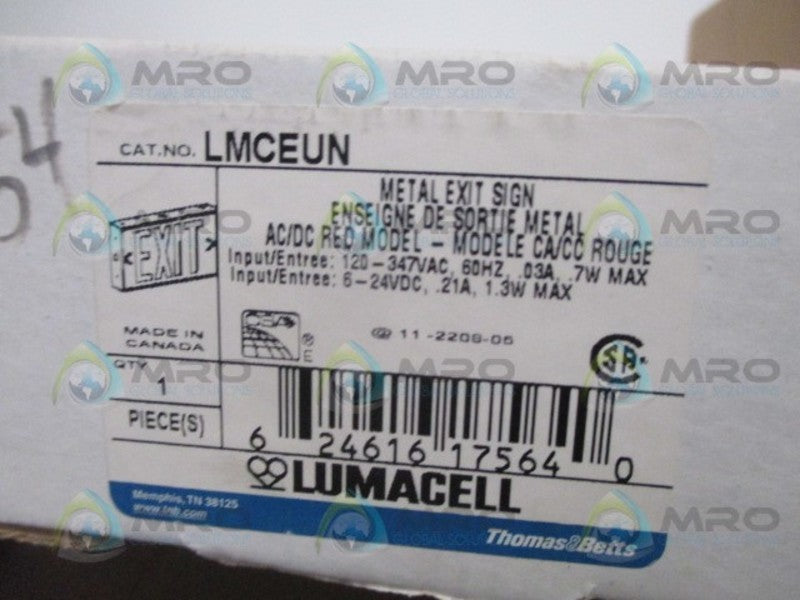 THOMAS & BETTS LMCEUN METAL EXIT SIGN *NEW IN BOX*