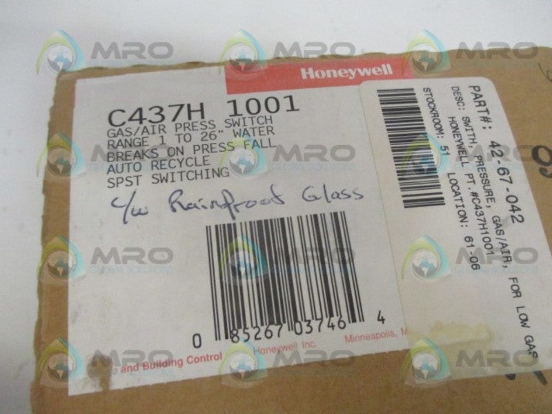 HONEYWELL C437H1001 GAS/AIR PRESSURE SWITCH *NEW IN BOX*