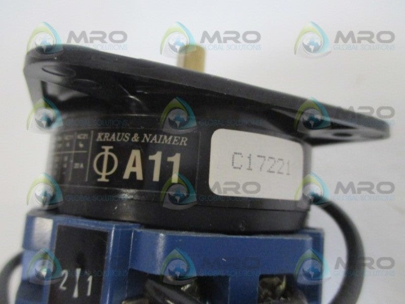 KRAUS + NAIMER A11 ROTARY SWITCH C17221 (AS PICTURED) NSNP