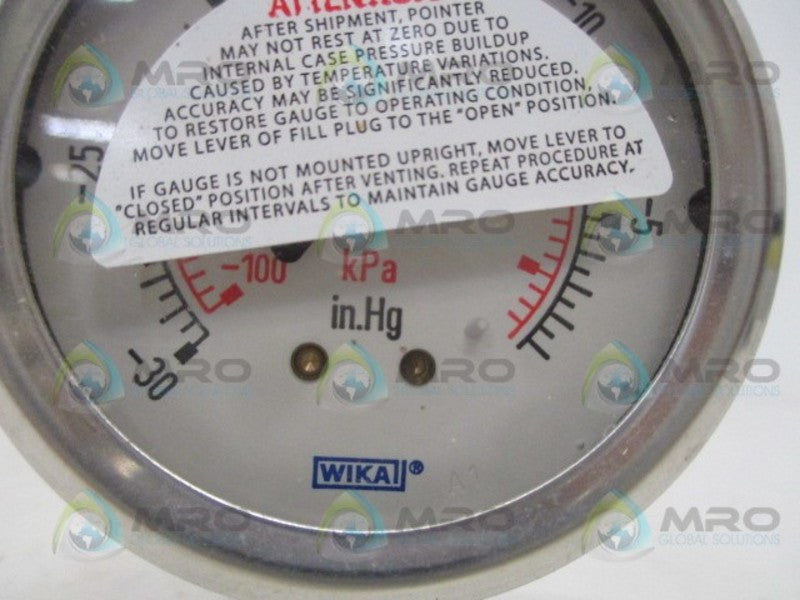 WINTERS PFQ798 PRESSURE GAUGE 30"-0-30PSI *NEW IN BOX*