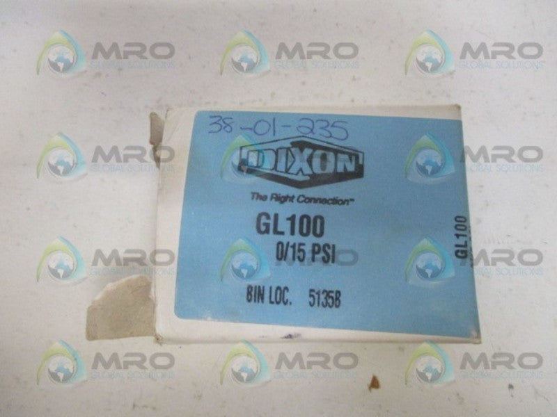 DIXON GL100 PRESSURE GAUEG 0/15PSI *NEW IN BOX*