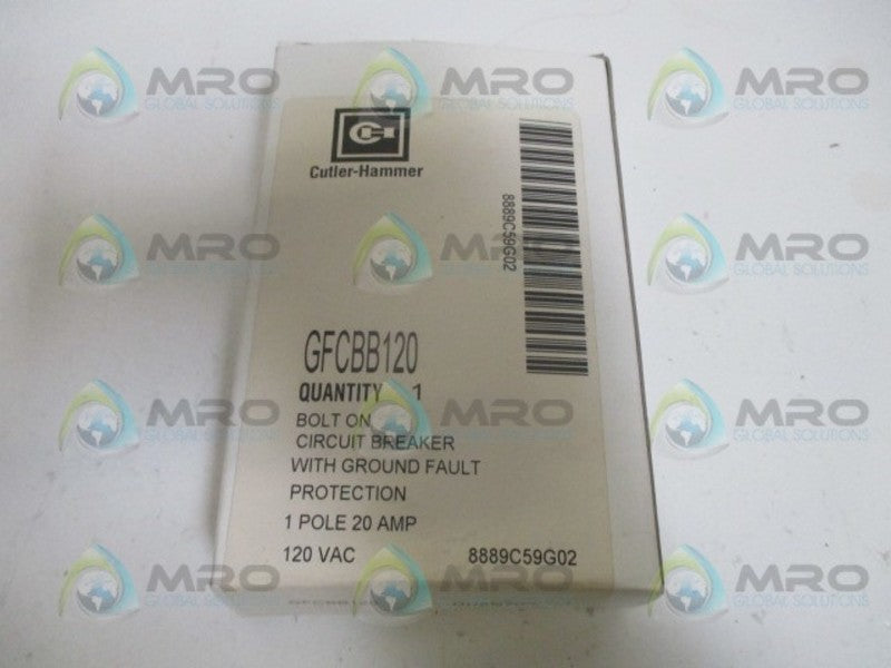 CUTLER HAMMER GFCBB120 CIRCUIT BREAKER 1P 20A 120VAC *NEW IN BOX*