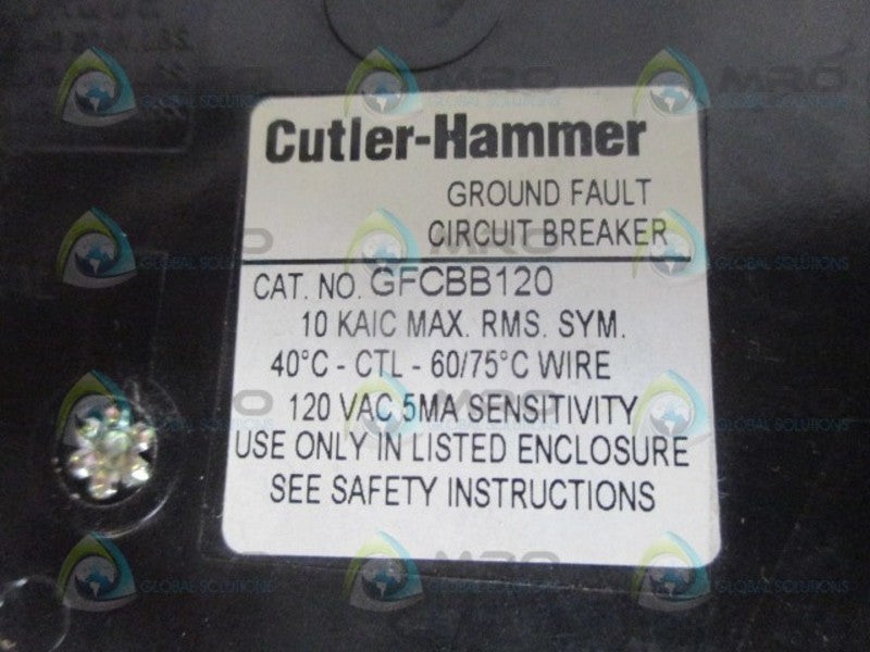 CUTLER HAMMER GFCBB120 CIRCUIT BREAKER 1P 20A 120VAC *NEW IN BOX*
