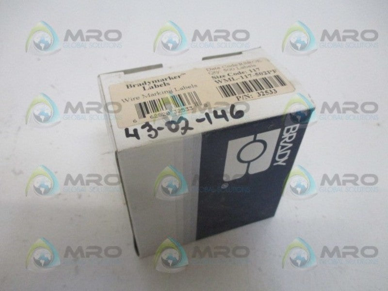BRADY WML-117-502PF *NEW IN BOX*