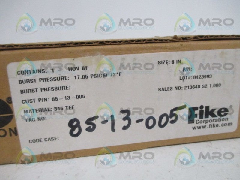FIKE HOVBT RUPTURE DISC 6" *NEW IN BOX*