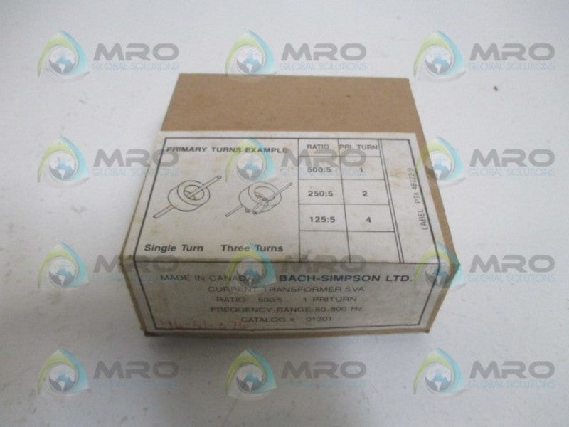 BACH SIMPSON 01301 MULTI-RATIO CURRENT TRANSFORMER *NEW IN BOX*