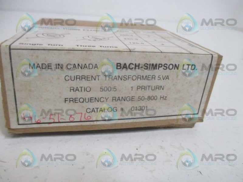 BACH SIMPSON 01301 MULTI-RATIO CURRENT TRANSFORMER *NEW IN BOX*