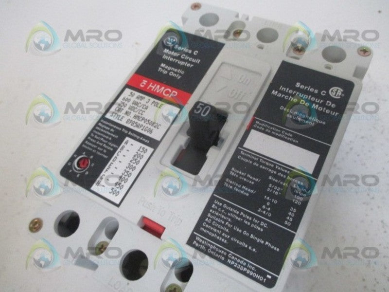 CUTLER HAMMER HMCP050K2C CIRCUIT BREAKER 50A (RED) *NEW NO BOX*