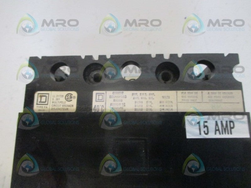 SQUARE D FAL36015 CIRCUIT BREAKER 15A *NEW NO BOX*