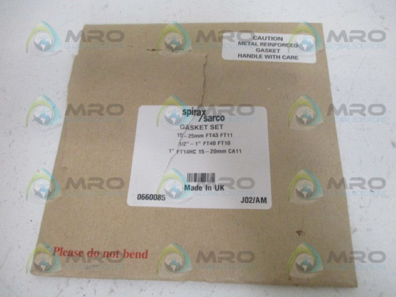 SPIRAX SARCO 0660085 GASKET SET FT14HC 1" *NEW IN ORIGINAL PACKAGE*