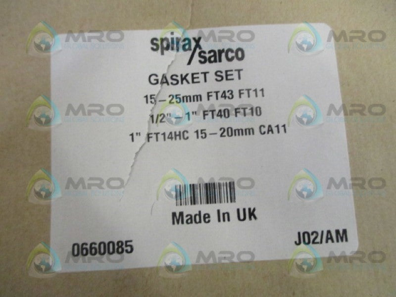 SPIRAX SARCO 0660085 GASKET SET FT14HC 1" *NEW IN ORIGINAL PACKAGE*