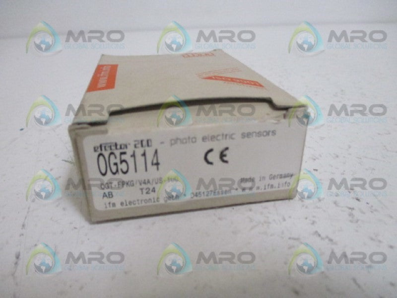 IFM EFECTOR 0G5114 PHOTOELECTRIC SENSOR 0GT-FPKG/V4A/US-100 *NEW IN BOX*