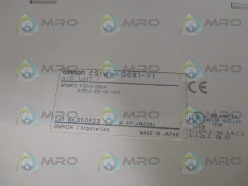 OMRON CS1W-AD081-V1 A/D UNIT *NEW NO BOX*