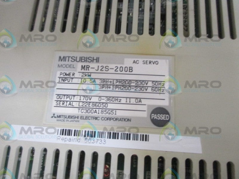 MITSUBISHI MR-J2S-200B AC SERVO DRIVE *USED*