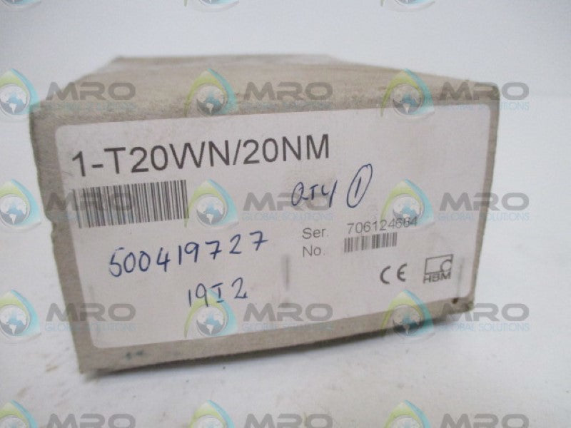 HBM T20WN/20NM TORQUE TRANSDUCER *NEW IN BOX*