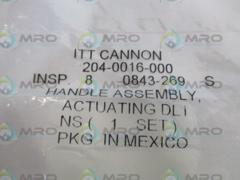 ITT CANNON 204-0016-000 HANDLE KIT *NEW IN FACTORY BAG*