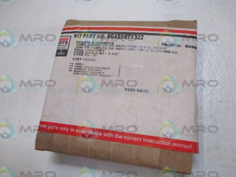 FISHER RGASKETX322 GASKET ASSEMBLY KIT 1-1/2" *NEW IN ORIGINAL PACKAGE*