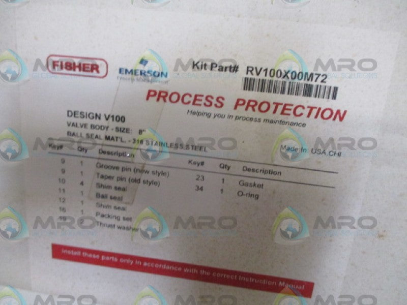 FISHER RV100X00M72 KIT *FACTORY SEALED*