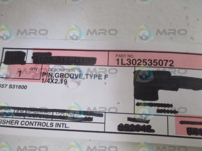 FISHER 1L302535072 GROOVE PIN *NEW NO BOX*