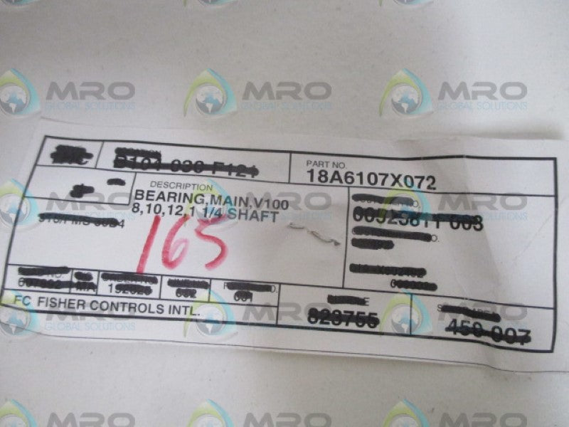 FISHER 18A6107X072 MAIN BEARING *NEW NO BOX*