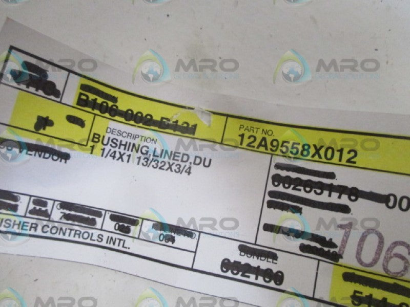 FISHER 12A9558X012 LINED BUSHING *NEW NO BOX*