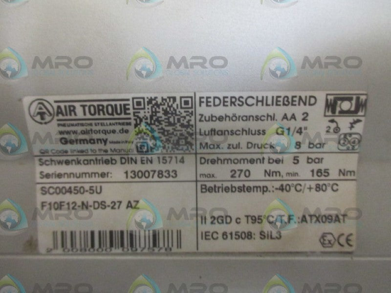 SCHUBERT SALZER 2801832 AIR TORQUE (AS PICTURED) UNMP