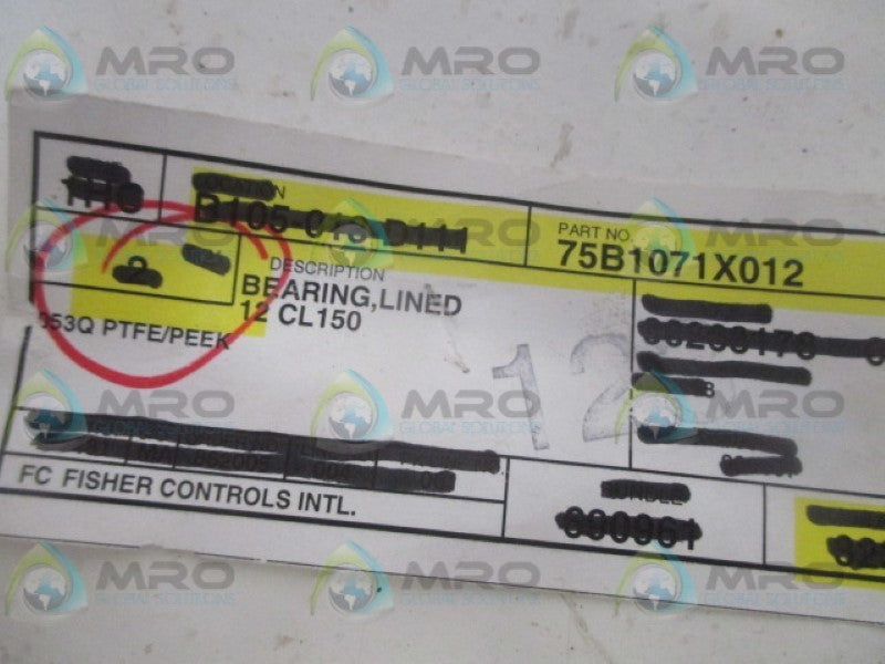 FISHER 75B1071X012 LINED BEARING *NEW NO BOX*