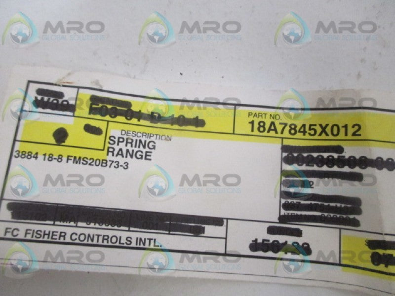 FISHER 18A7845X012 SPRING RANGE *NEW NO BOX*