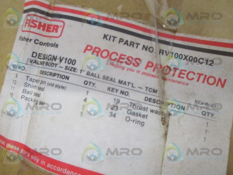 FISHER RV100X00C12 REPAIR KIT *NEW IN ORIGINAL PACKAGE*