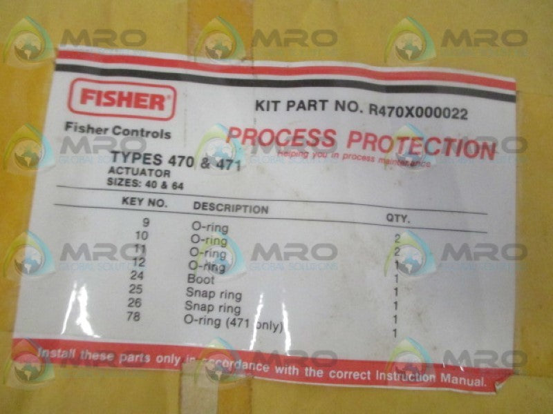 FISHER R470X000022 REPAIR KIT NSMP