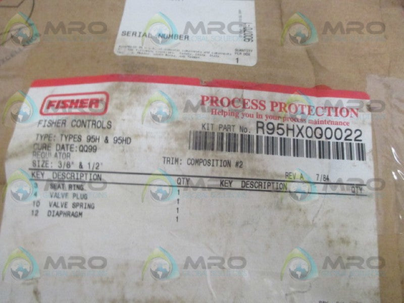 FISHER R95HX000022 REGULATOR KIT *NEW IN ORIGINAL PACKAGE*