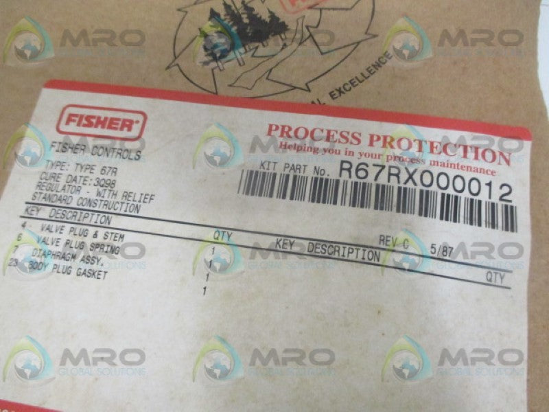 FISHER R67RX000012 REGULATOR REPAIR KIT *NEW IN ORIGINAL PACKAGE*