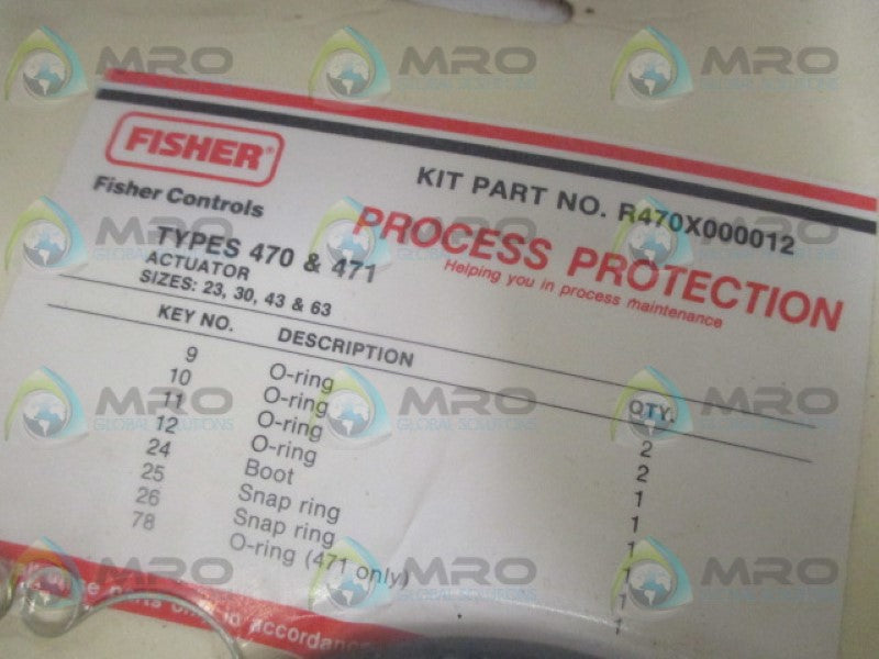 FISHER R470X000012 ACTUATOR REPAIR KIT *NEW IN ORIGINAL PACKAGE*