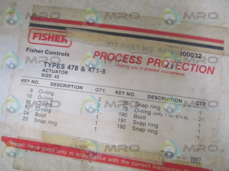 FISHER R478X000032 REPAIR KIT  NSMP