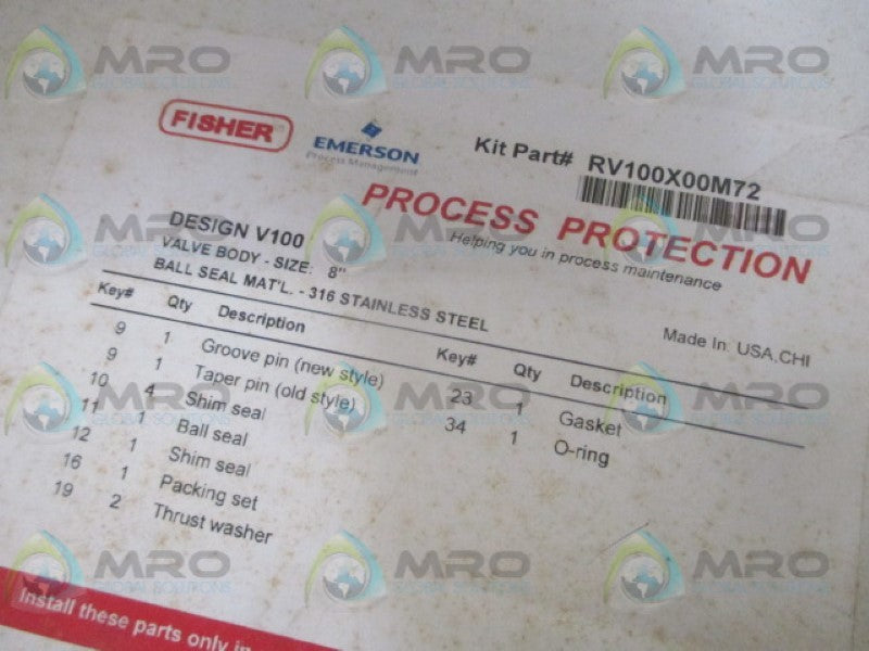 FISHER RV100X00M72 REPAIR KIT *NEW IN BOX*