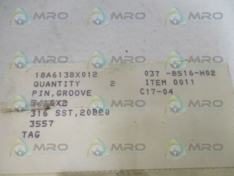FISHER 18A6138X012 GROOVE PIN (PKG OF 2) *NEW IN ORIGINAL PACKAGE*