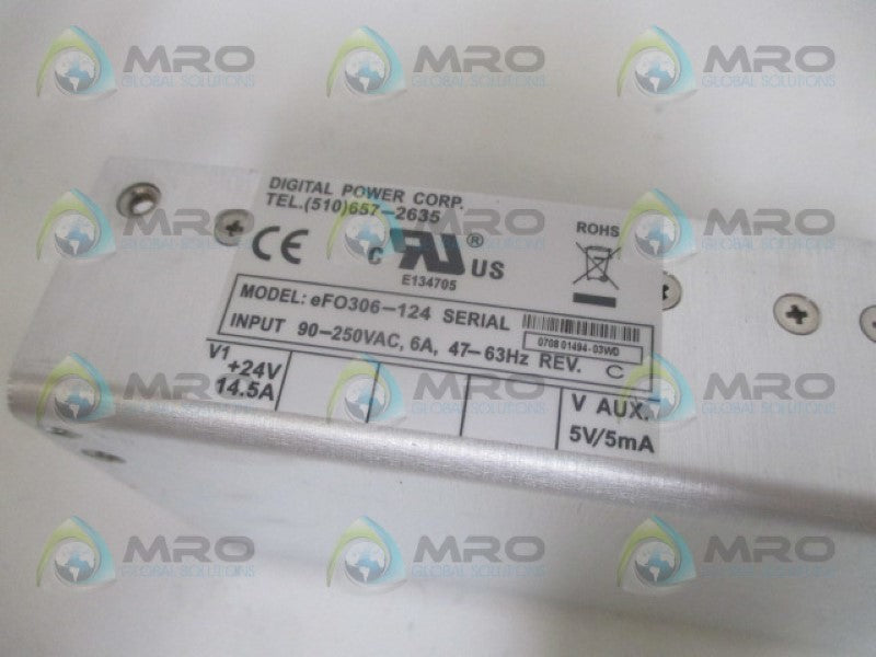 DIGITAL POWER EFO306-124 POWER SUPPLY 90-250VAC  *NEW NO BOX*