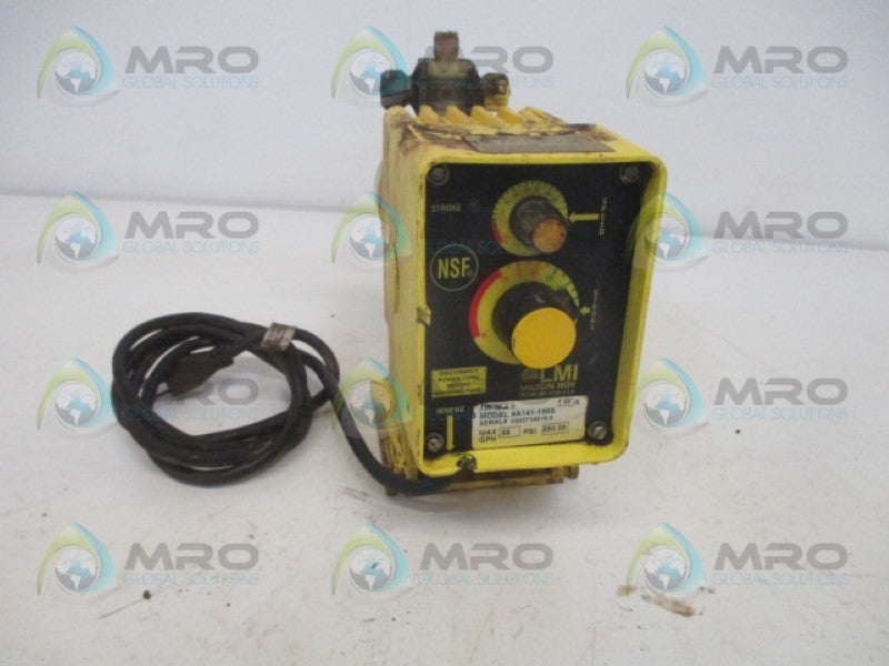 LMI MILTON ROY A141-155SS METERING PUMP 120VAC (AS PICTURED) *USED*