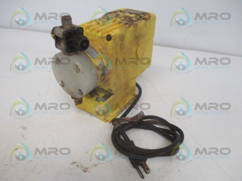 LMI MILTON ROY A141-155SS METERING PUMP 120VAC (AS PICTURED) *USED*