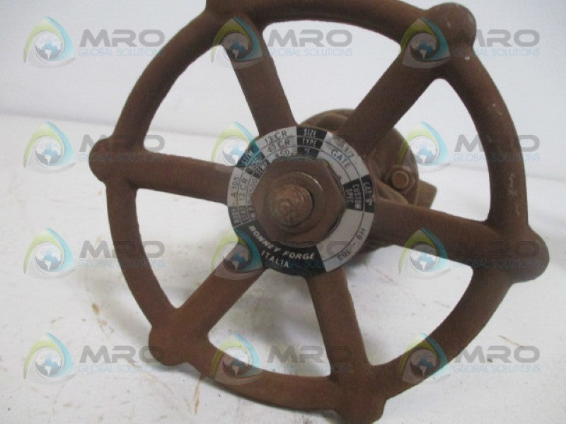 BONNEY FORGE H9-103 GATE VALVE 1/2" *NEW NO BOX*